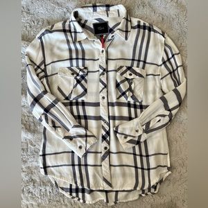 Women’s XS Rails (anthropology) white/navy plaid button down